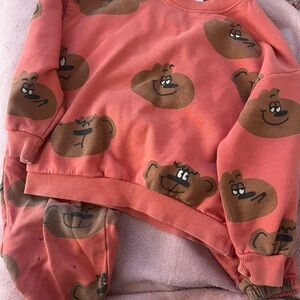 Zara Coral Sweatshirt with Brown Detail